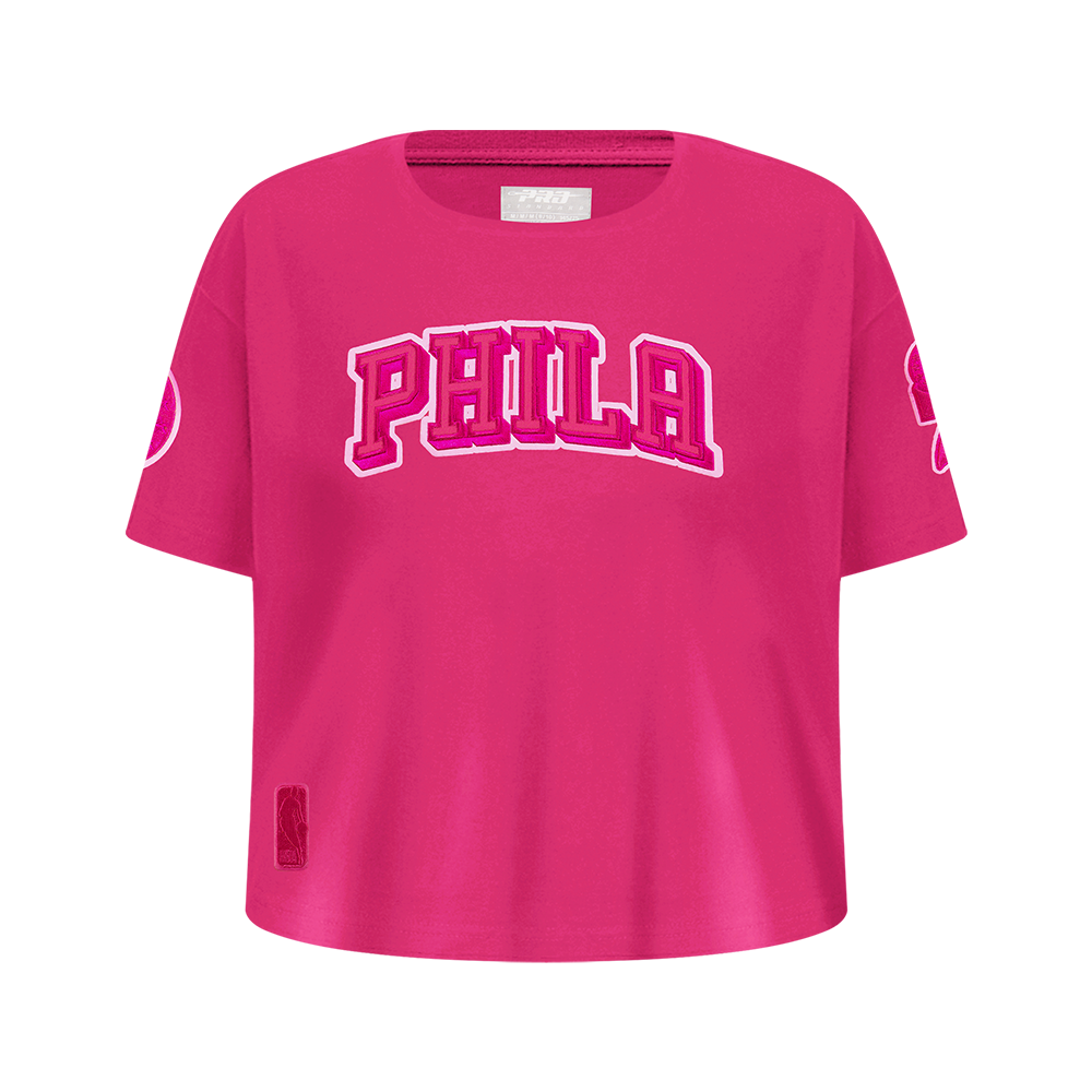 PLAYERA NBA PHILADELPHIA 76ERS CLASSIC TRIPLE PINK PARA NIÑA JUNIOR