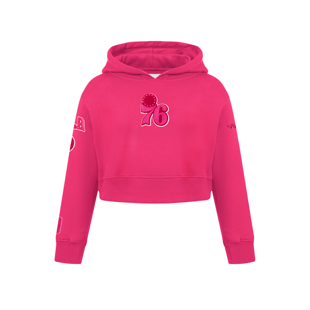 SUDADERA DE CUELLO REDONDO NBA PHILADELPHIA 76ERS CLASSIC TRIPLE PINK PARA NIÑA JUNIOR