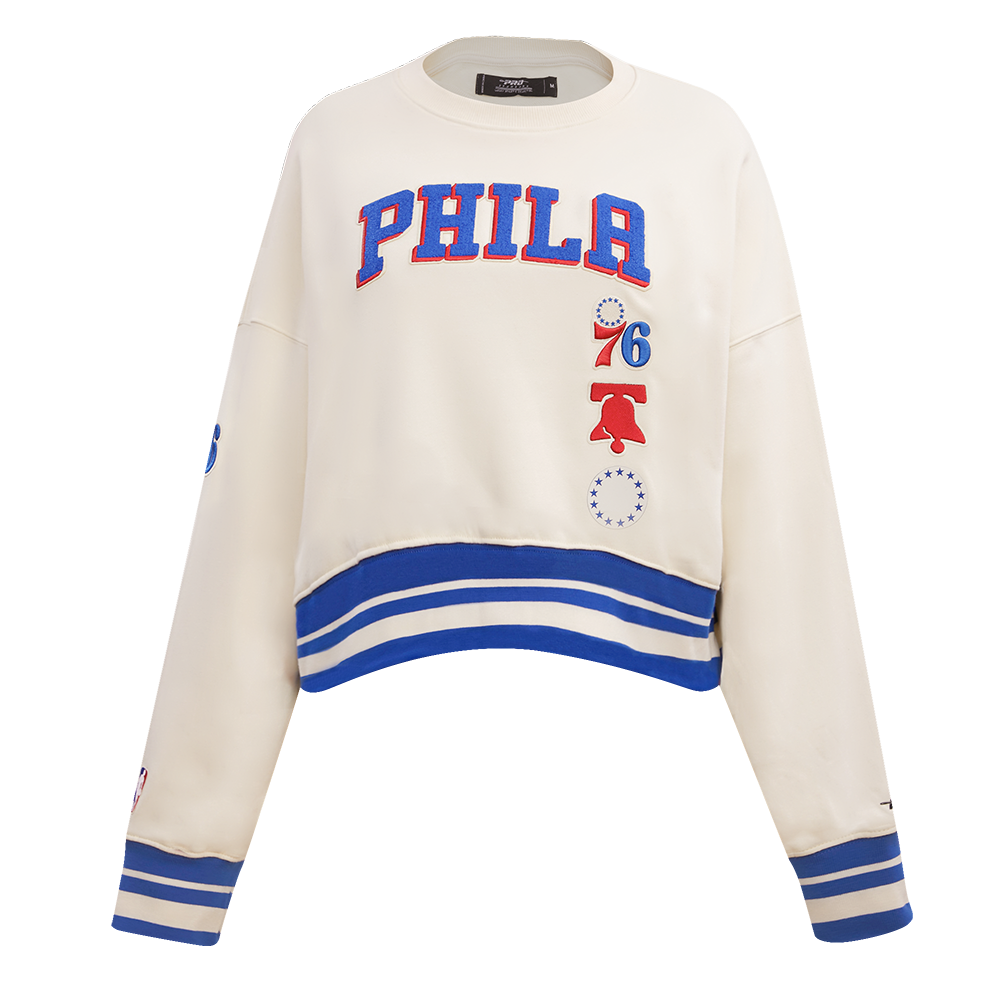 SUDADERA DE CUELLO REDONDO NBA PHILADELPHIA 76ERS RETRO CLASSICS PARA MUJER