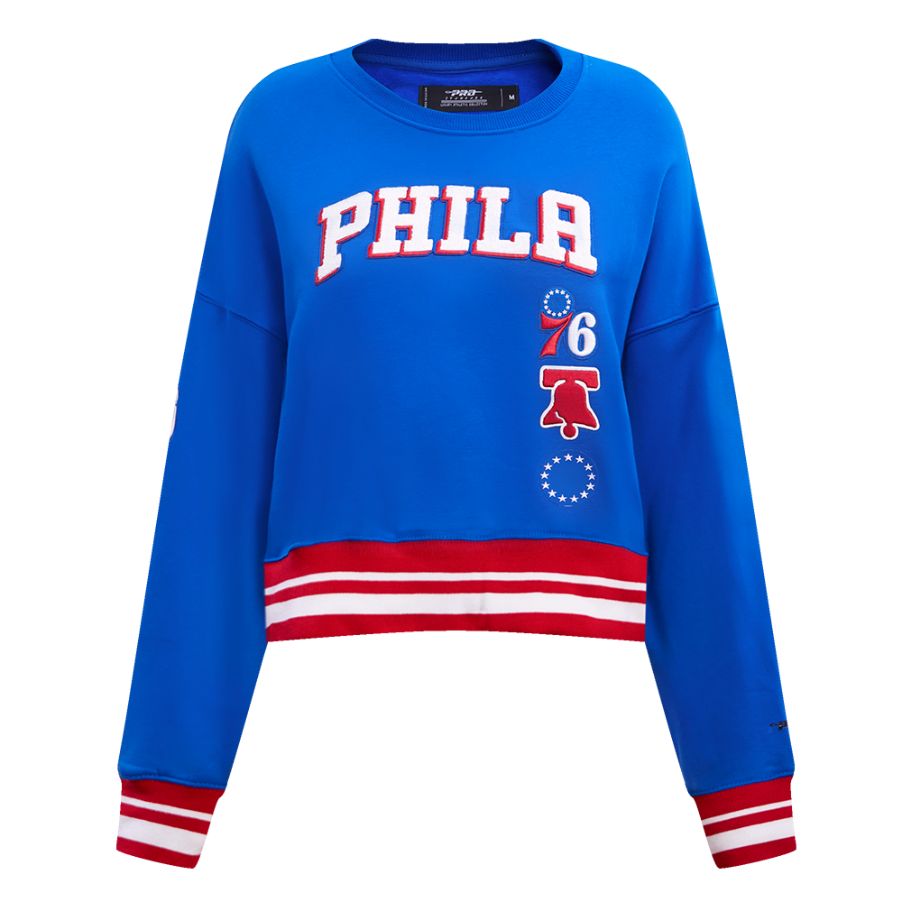 SUDADERA DE CUELLO REDONDO NBA PHILADELPHIA 76ERS RETRO CLASSICS PARA MUJER