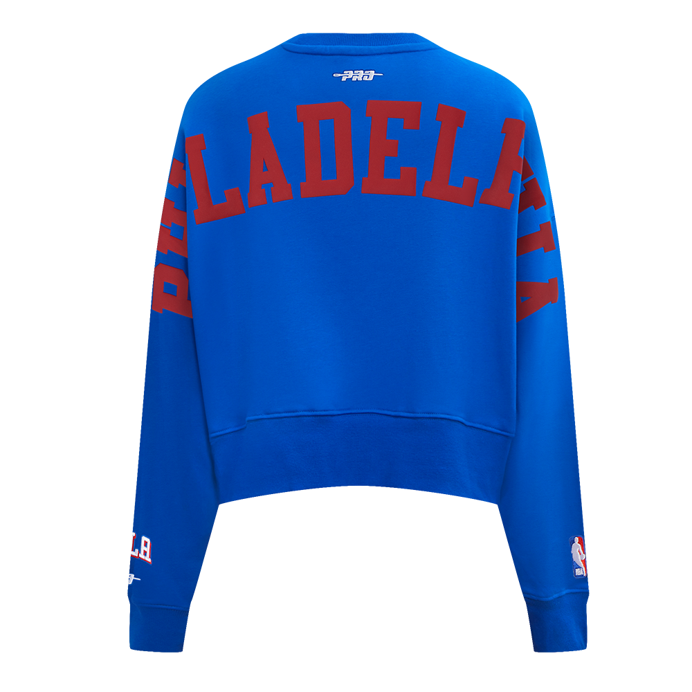 SUDADERA DE CUELLO REDONDO NBA PHILADELPHIA 76ERS WINGSPAN PARA MUJER
