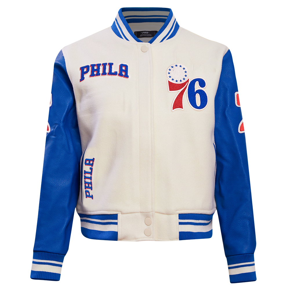 CHAMARRA UNIVERSITARIA NBA PHILADELPHIA 76ERS RETRO CLASSICS PARA MUJER