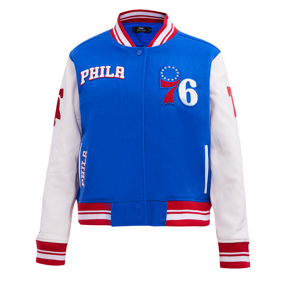 CHAMARRA UNIVERSITARIA NBA PHILADELPHIA 76ERS RETRO CLASSICS PARA MUJER