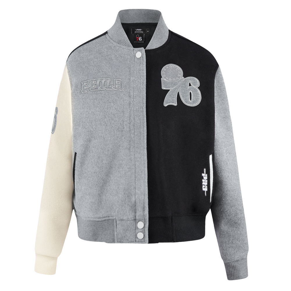 CHAMARRA UNIVERSITARIA NBA PHILADELPHIA 76ERS REVERSE FRENCH TERRY PARA MUJER