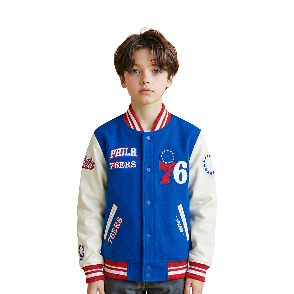 CHAMARRA UNIVERSITARIA NBA PHILADELPHIA 76ERS RETRO CLASSICS PARA NIÑO