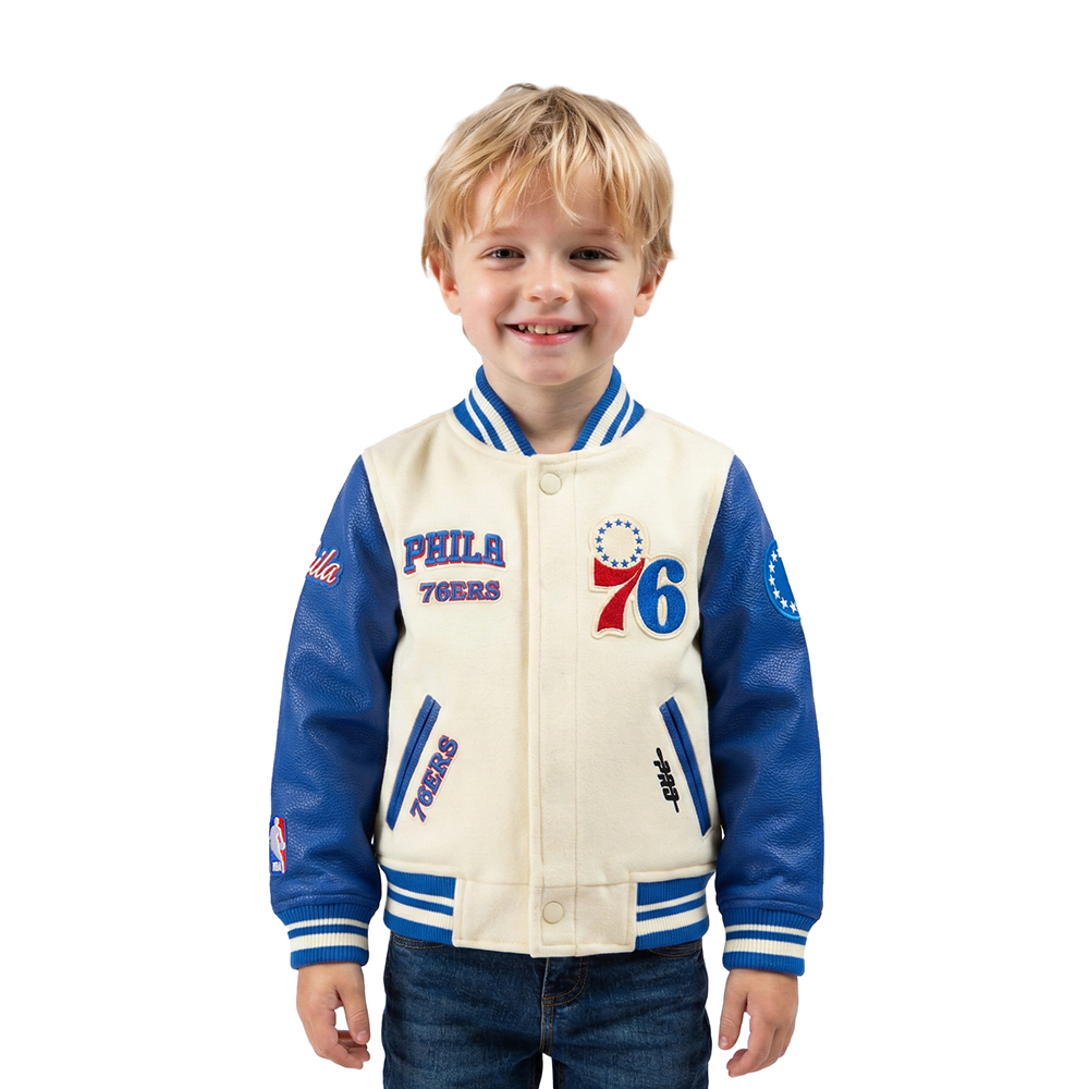CHAMARRA UNIVERSITARIA NBA PHILADELPHIA 76ERS RETRO CLASSICS PARA BEBÉ NIÑO