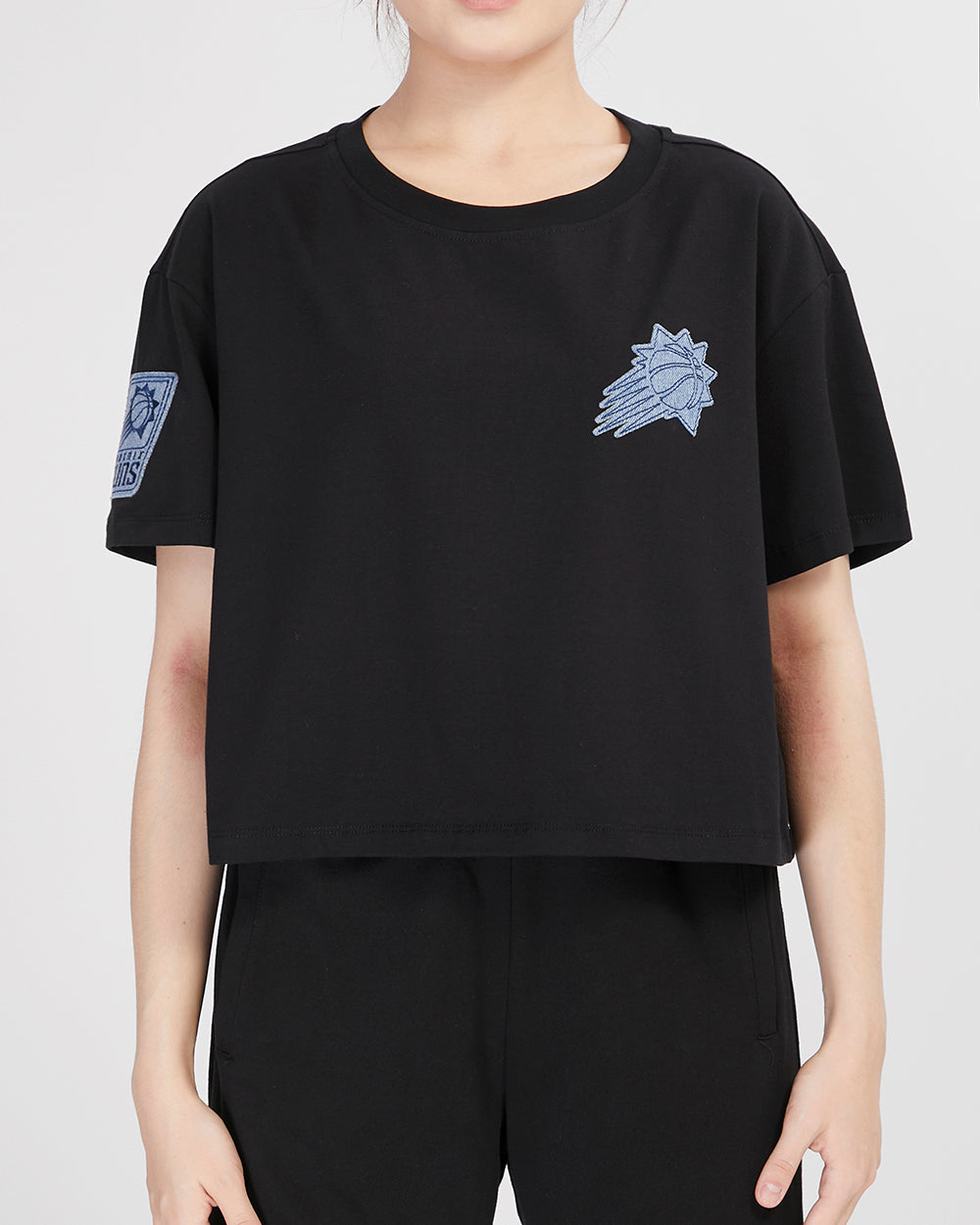 PLAYERA CROP NBA PHOENIX SUNS VARSITY BLUES PARA MUJER