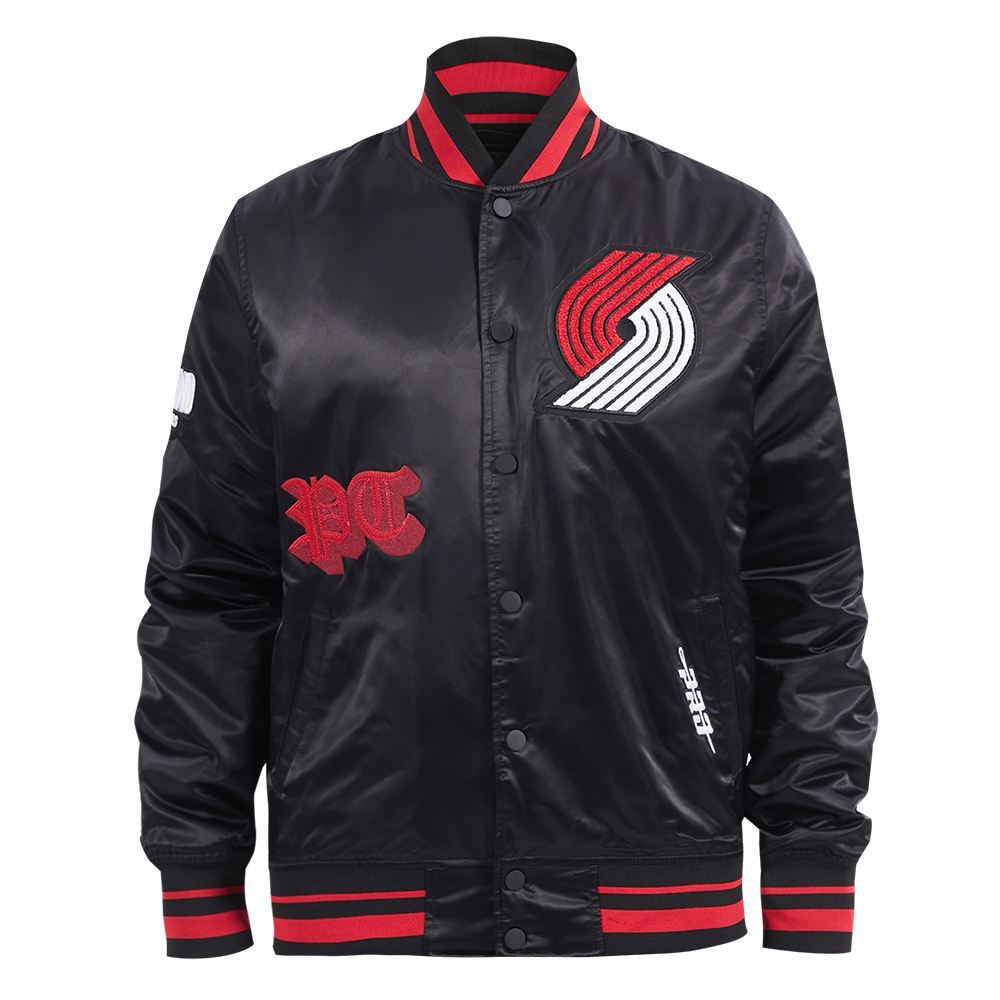 CHAMARRA DE SATÍN NBA PORTLAND TRAIL BLAZERS OLD ENGLISH