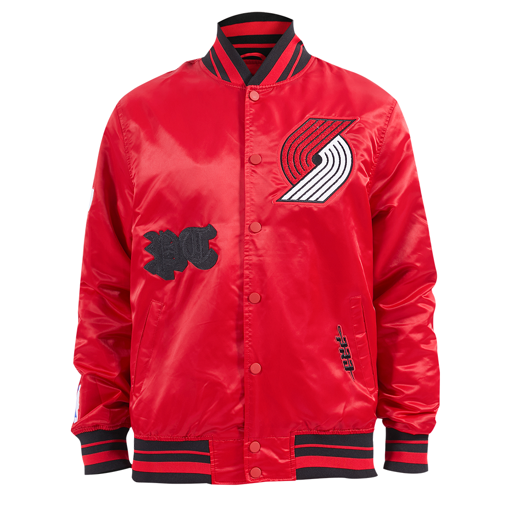 CHAMARRA DE SATÍN NBA PORTLAND TRAIL BLAZERS OLD ENGLISH