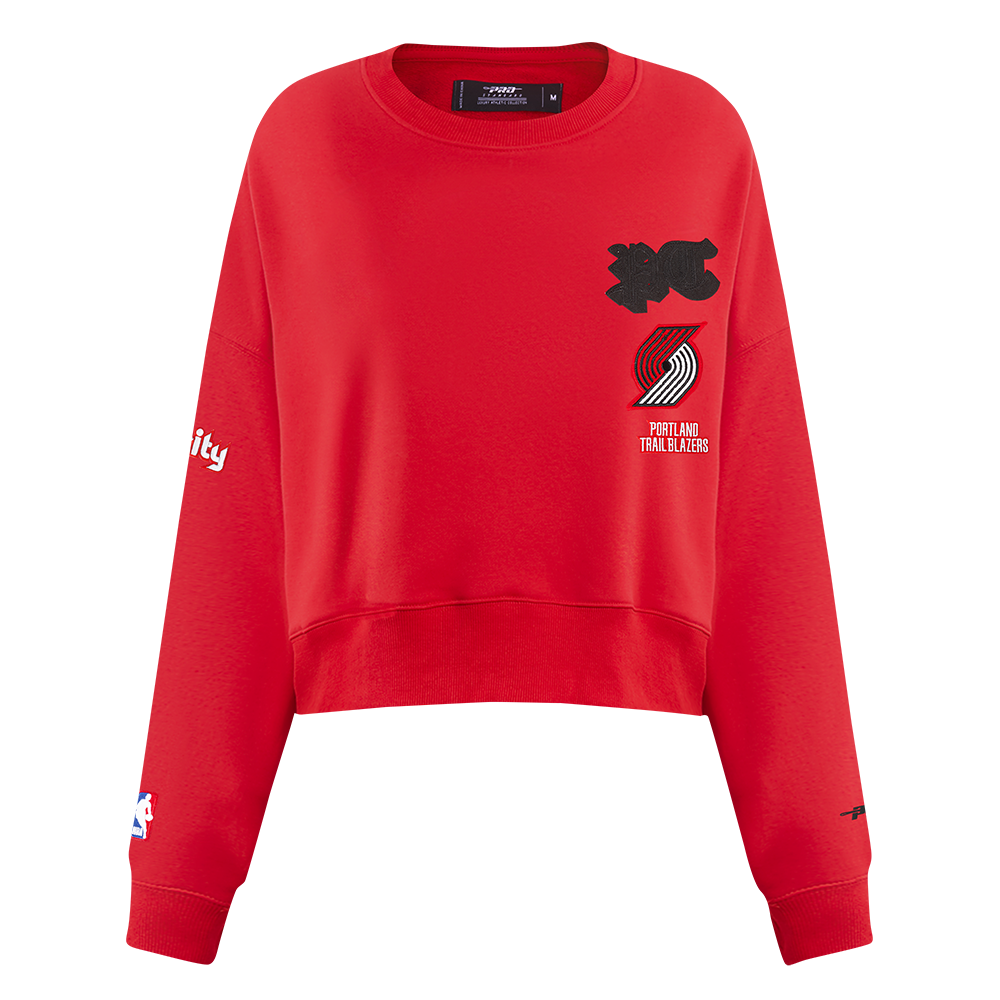 SUDADERA DE CUELLO REDONDO NBA PORTLAND TRAIL BLAZERS OLD ENGLISH PARA MUJER
