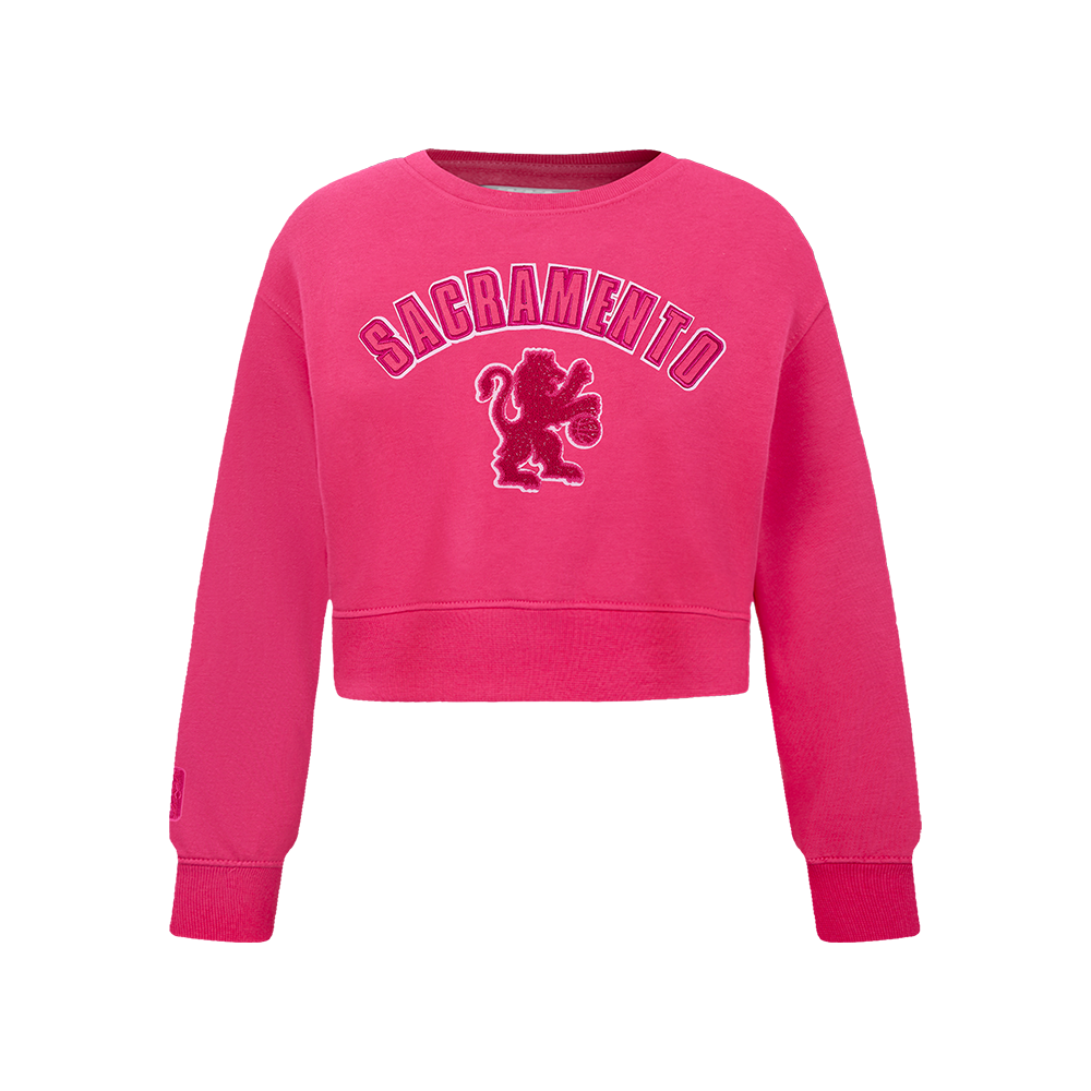 SUDADERA DE CUELLO REDONDO NBA SACRAMENTO KINGS CLASSIC TRIPLE PINK PARA NIÑA JUNIOR