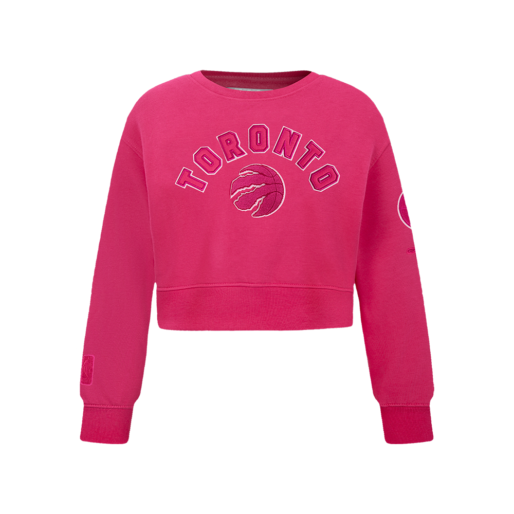 SUDADERA DE CUELLO REDONDO NBA TORONTO RAPTORS CLASSIC TRIPLE PINK PARA NIÑA JUNIOR