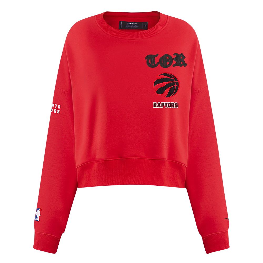 SUDADERA DE CUELLO REDONDO NBA TORONTO RAPTORS OLD ENGLISH PARA MUJER
