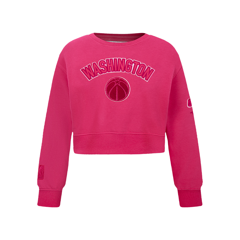 SUDADERA DE CUELLO REDONDO NBA WASHINGTON WIZARDS CLASSIC TRIPLE PINK PARA NIÑA JUNIOR