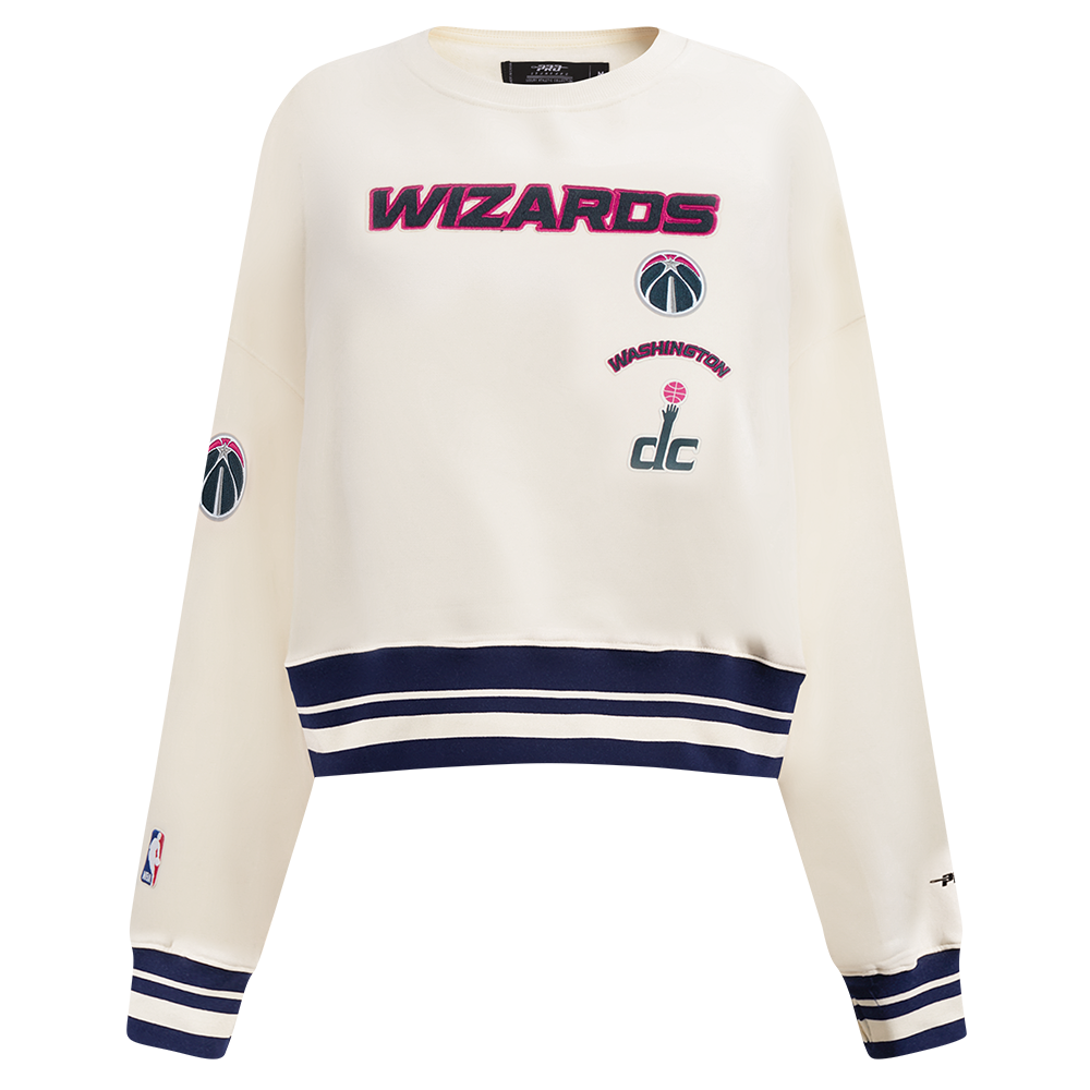SUDADERA DE CUELLO REDONDO NBA WASHINGTON WIZARDS RETRO CLASSICS PARA MUJER