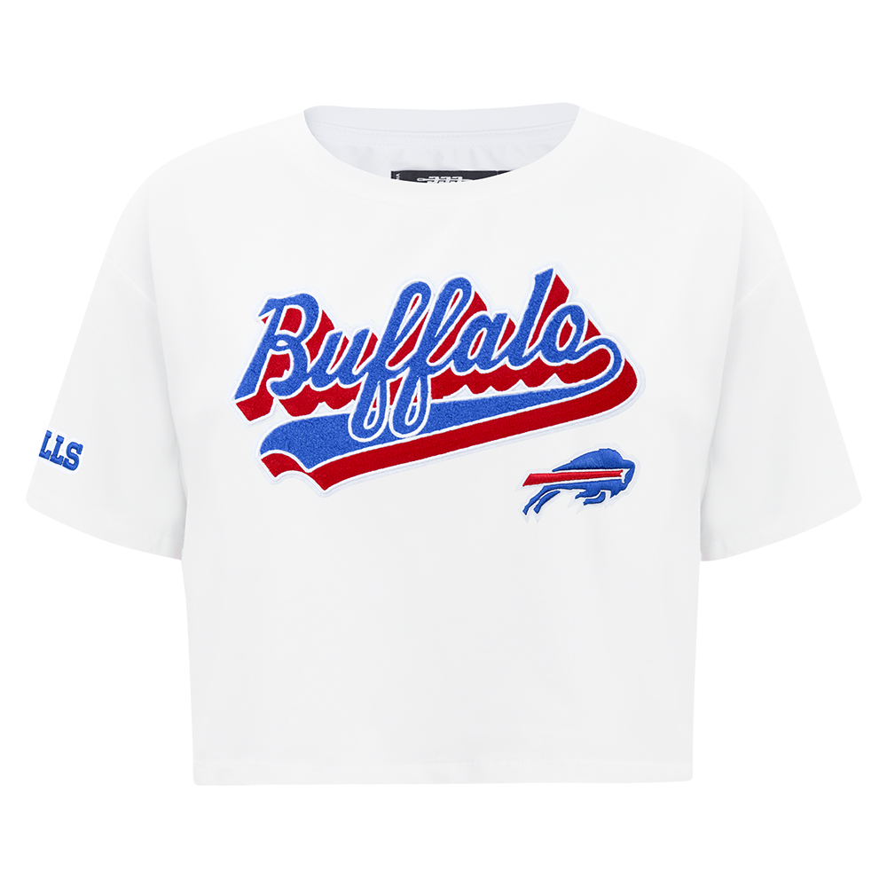PLAYERA CROP NFL BUFFALO BILLS SCRIPT TAIL PARA MUJER