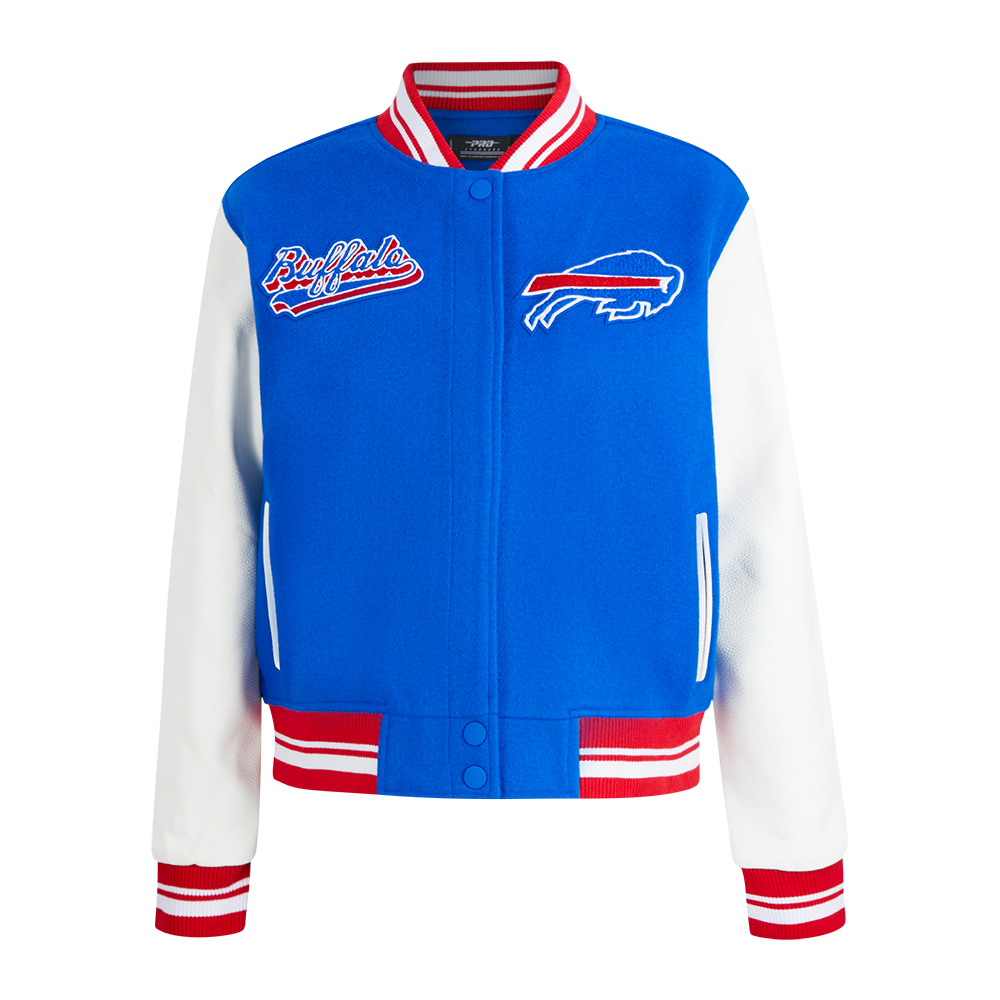 CHAMARRA UNIVERSITARIA NFL BUFFALO BILLS SCRIPT TAIL PARA MUJER