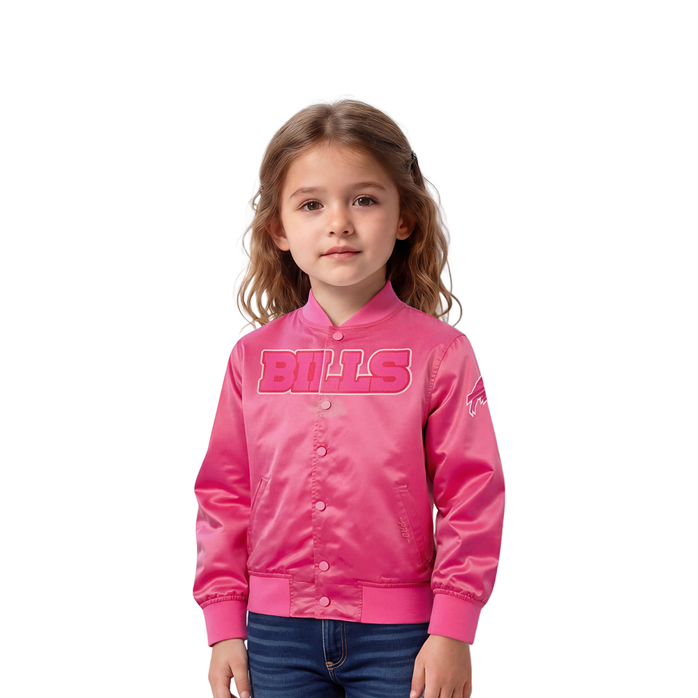 CHAMARRA DE SATIN NFL BUFFALO BILLS CLASSIC TRIPLE PINK PARA BEBÉ NIÑO