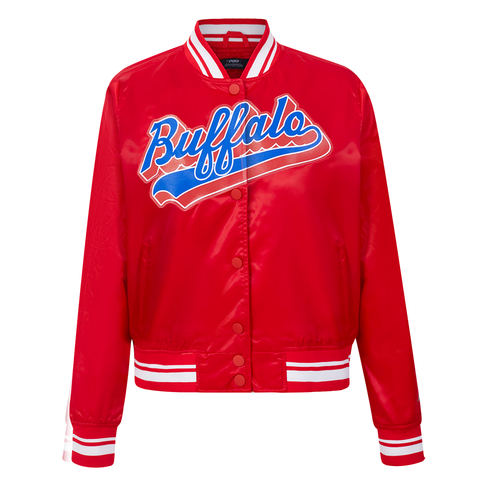 CHAMARRA DE SATÍN NFL BUFFALO BILLS SCRIPT TAIL PARA MUJER