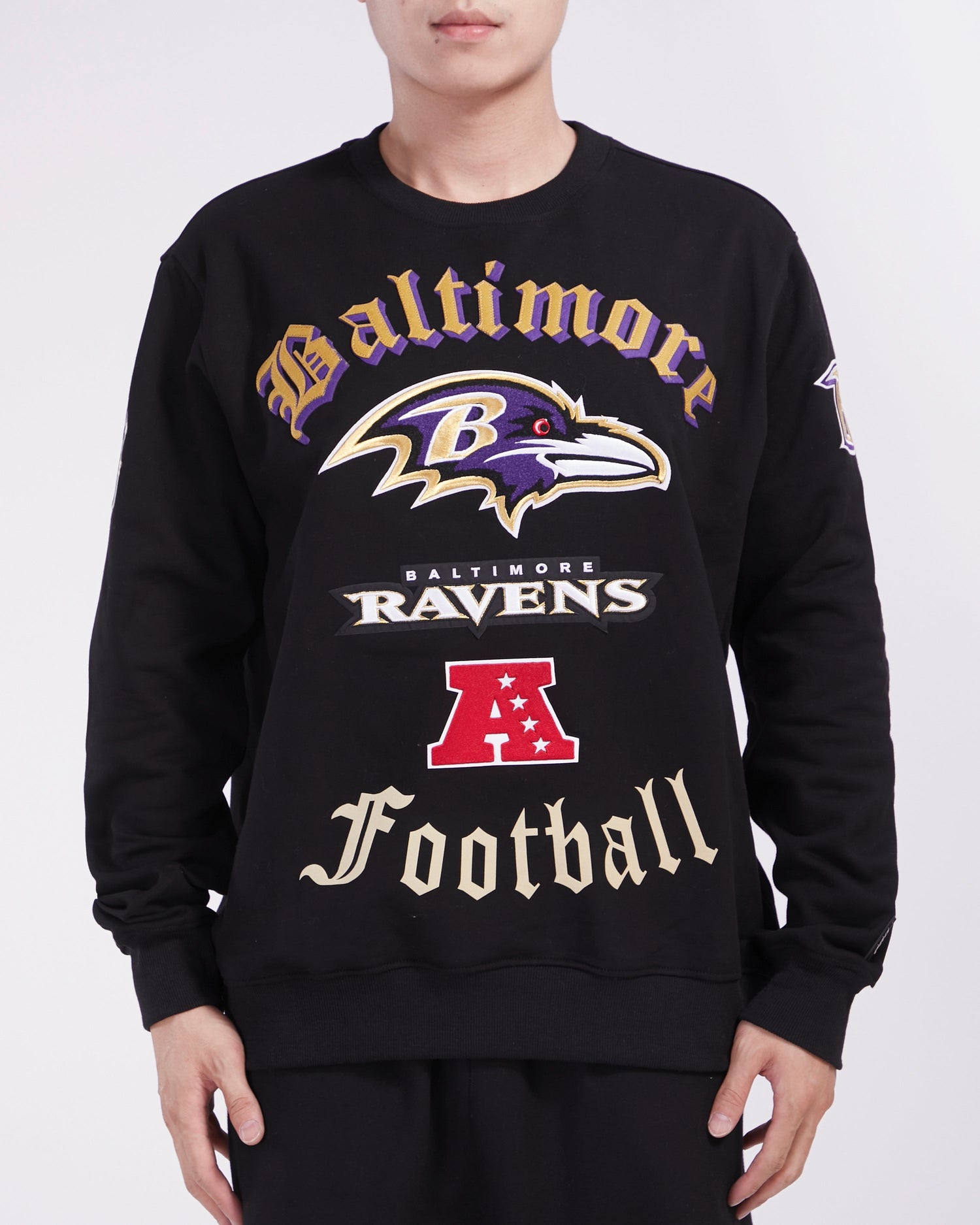 SUDADERA DE CUELLO REDONDO NFL BALTIMORE RAVENS OLD ENGLISH