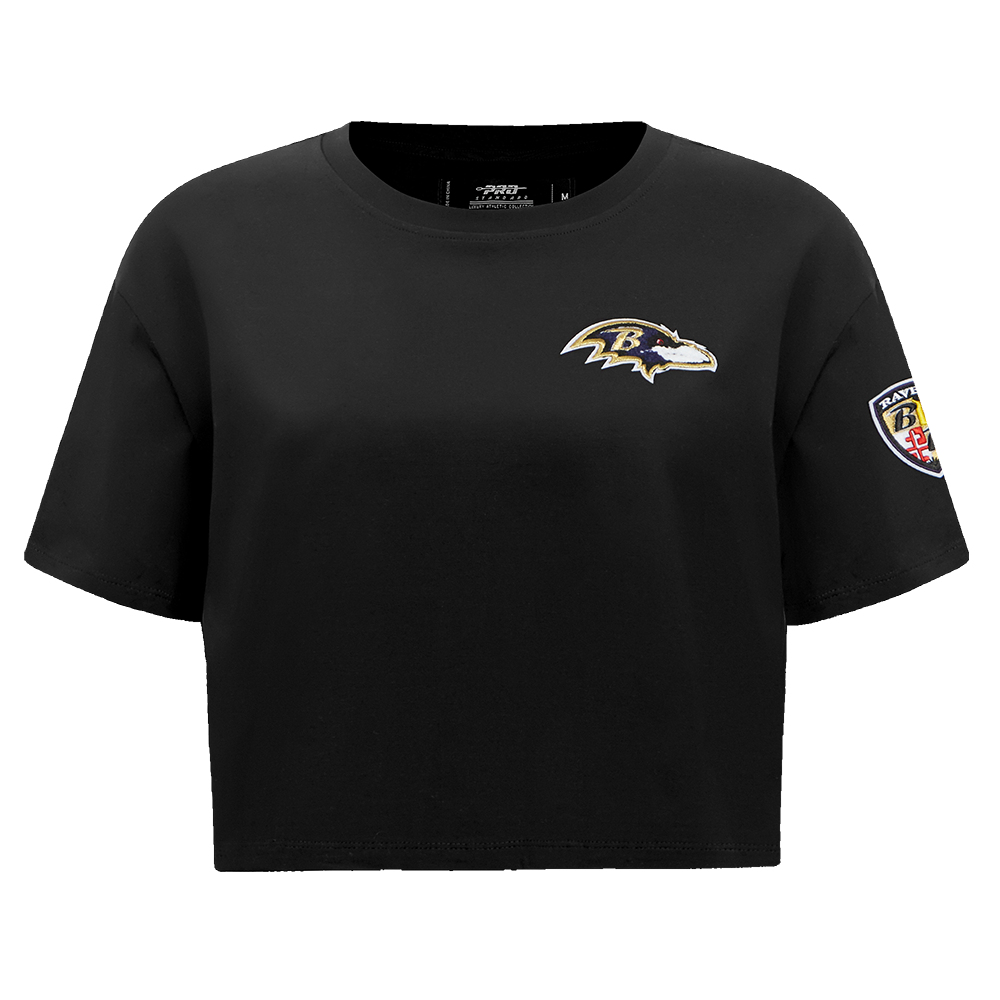 PLAYERA CROP NFL BALTIMORE RAVENS CLASSIC CHENILLE PARA MUJER