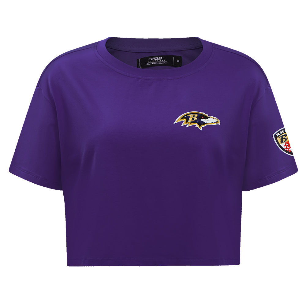 PLAYERA CROP NFL BALTIMORE RAVENS CLASSIC CHENILLE PARA MUJER