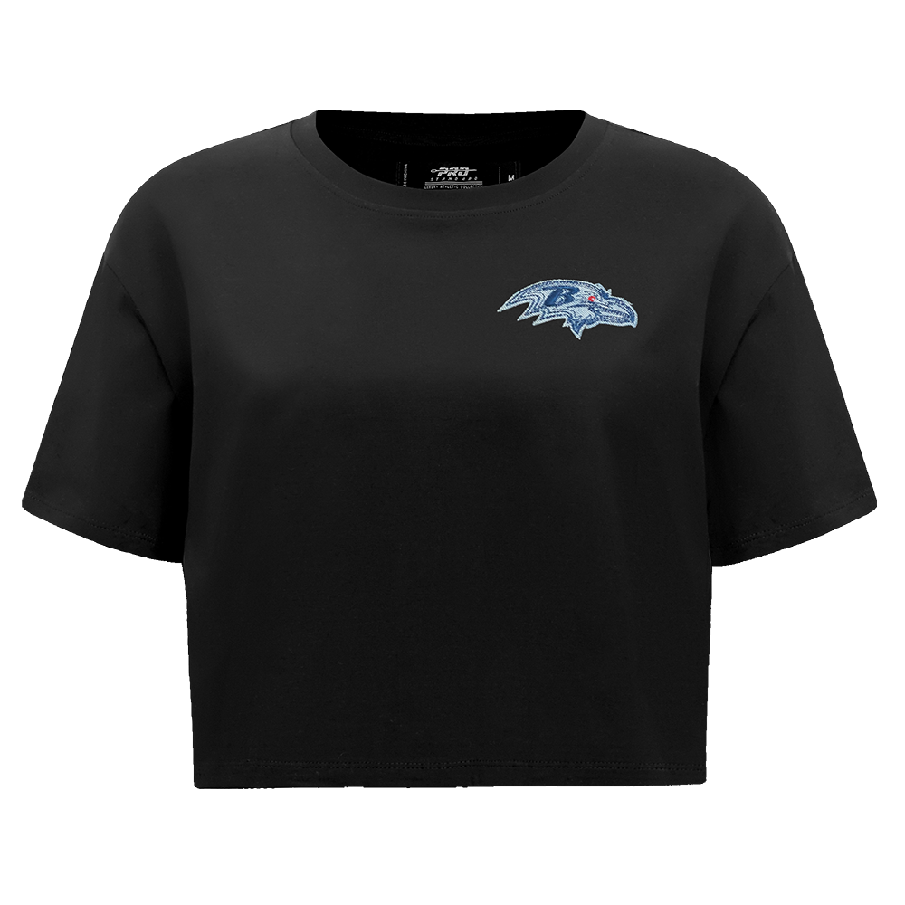 PLAYERA CROP NFL BALTIMORE RAVENS VARSITY BLUES PARA MUJER