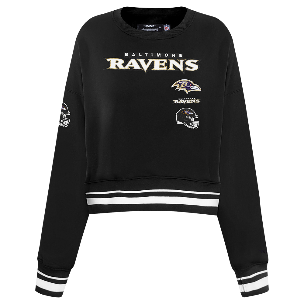 SUDADERA DE CUELLO REDONDO NFL BALTIMORE RAVENS RETRO CLASSICS PARA MUJER