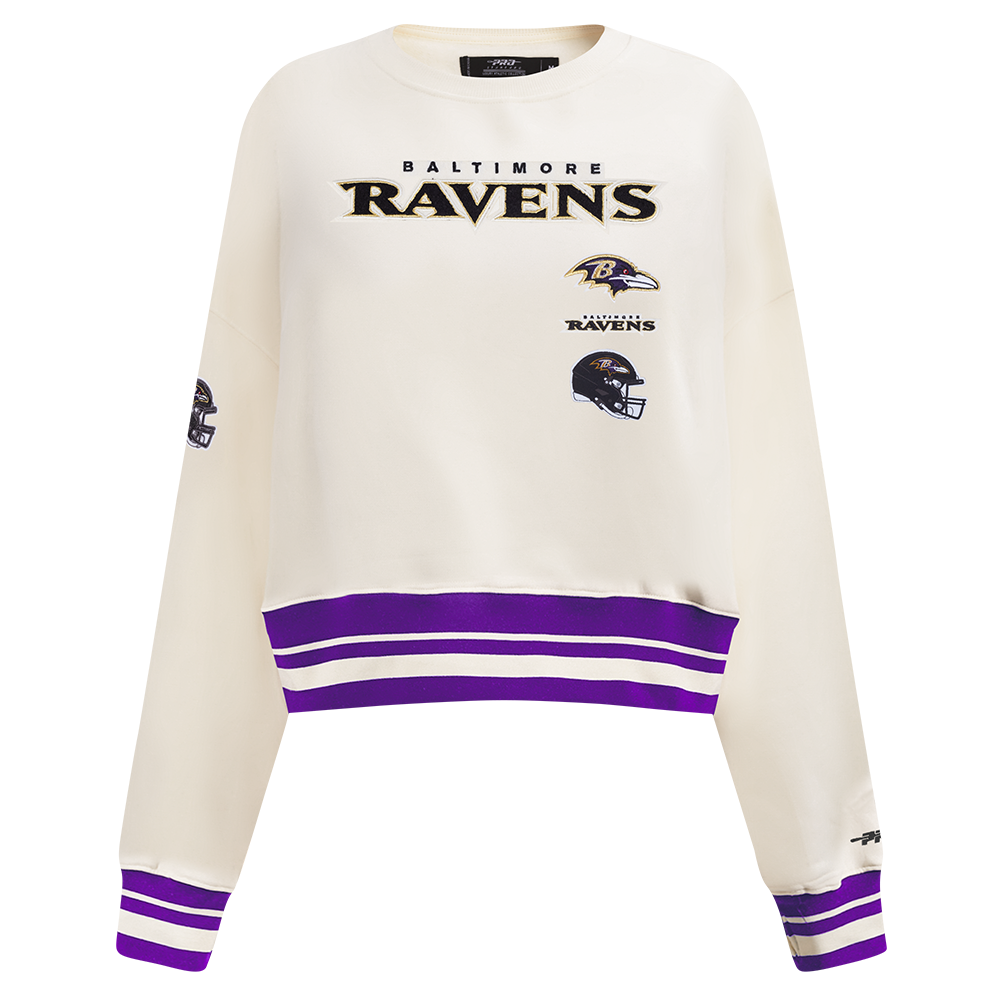 SUDADERA DE CUELLO REDONDO NFL BALTIMORE RAVENS RETRO CLASSICS PARA MUJER