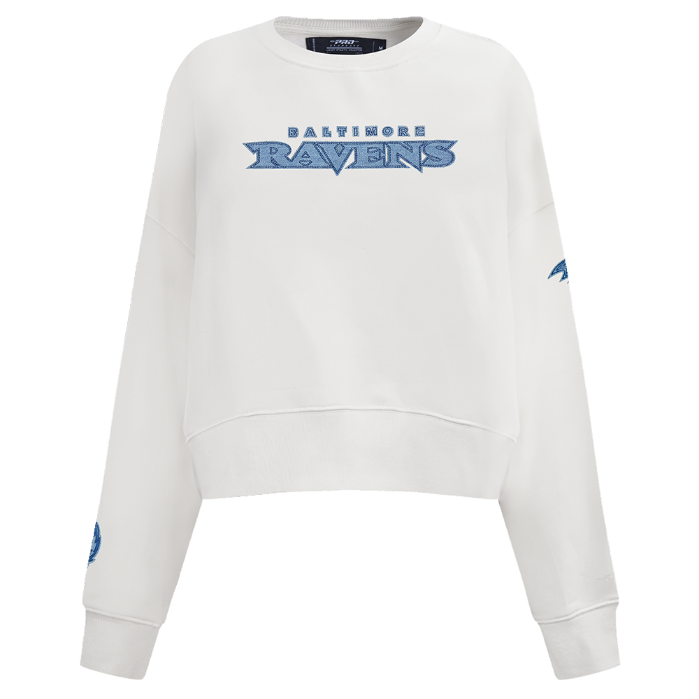 SUDADERA DE CUELLO REDONDO NFL BALTIMORE RAVENS VARSITY BLUES PARA MUJER