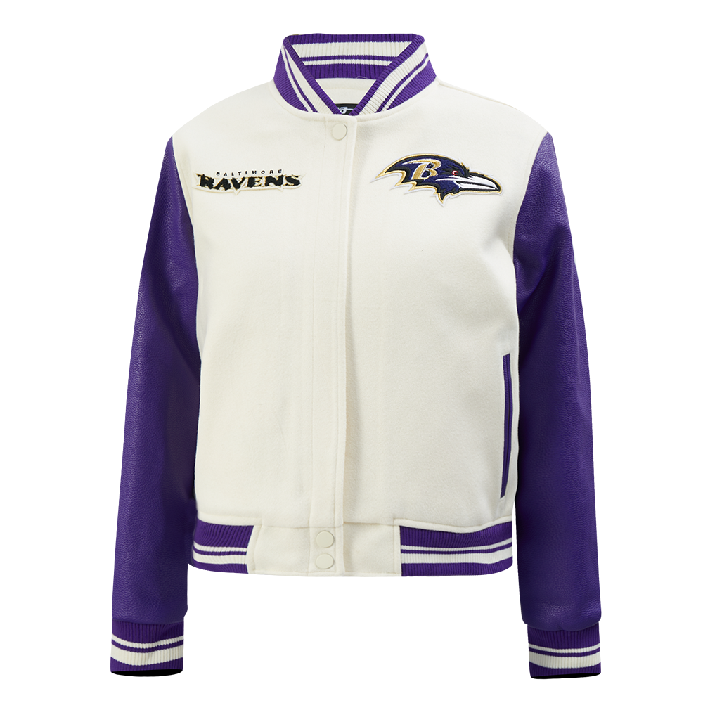 CHAMARRA UNIVERSITARIA NFL BALTIMORE RAVENS RETRO CLASSICS PARA MUJER
