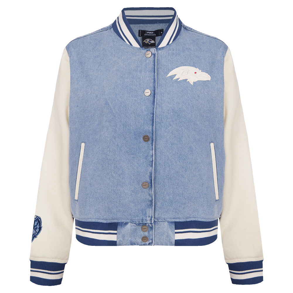 CHAMARRA UNIVERSITARIA NFL BALTIMORE RAVENS VARSITY BLUES PARA MUJER