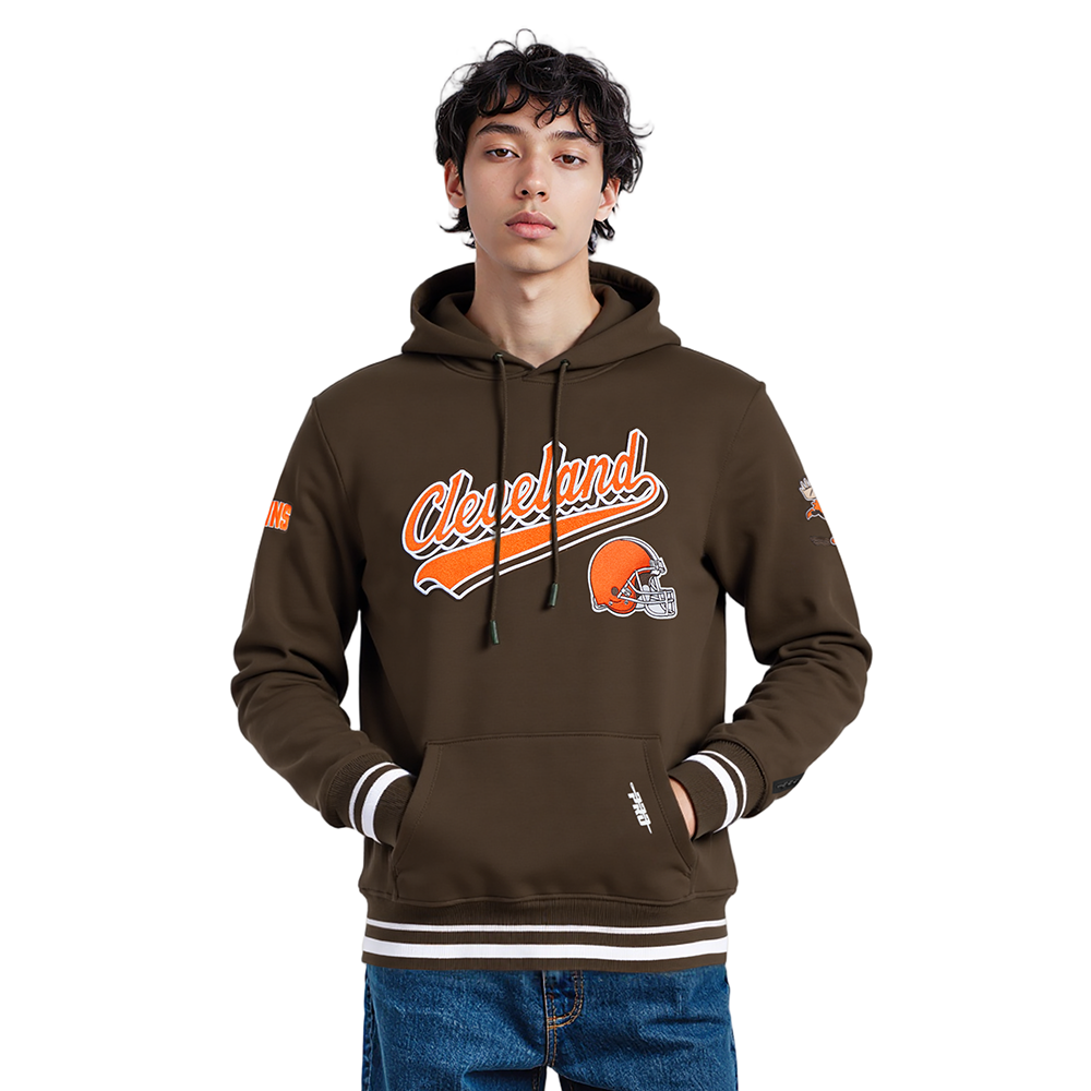SUDADERA CON GORRO NFL CLEVELAND BROWNS SCRIPT TAIL