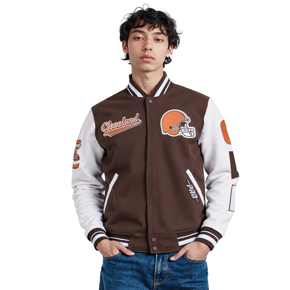 CHAMARRA UNIVERSITARIA NFL CLEVELAND BROWNS SCRIPT TAIL