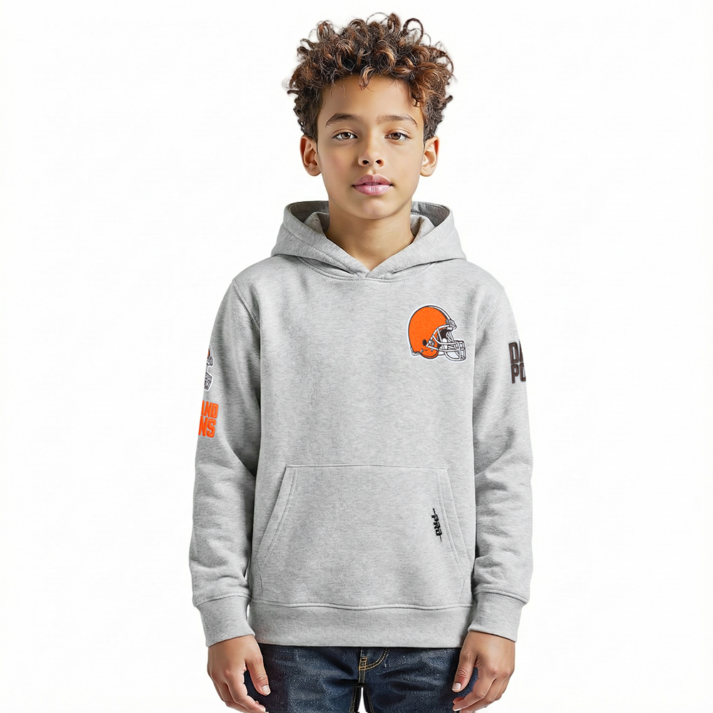 SUDADERA DE CUELLO REDONDO NFL CLEVELAND BROWNS CLASSIC CHENILLE PARA NIÑO JUNIOR