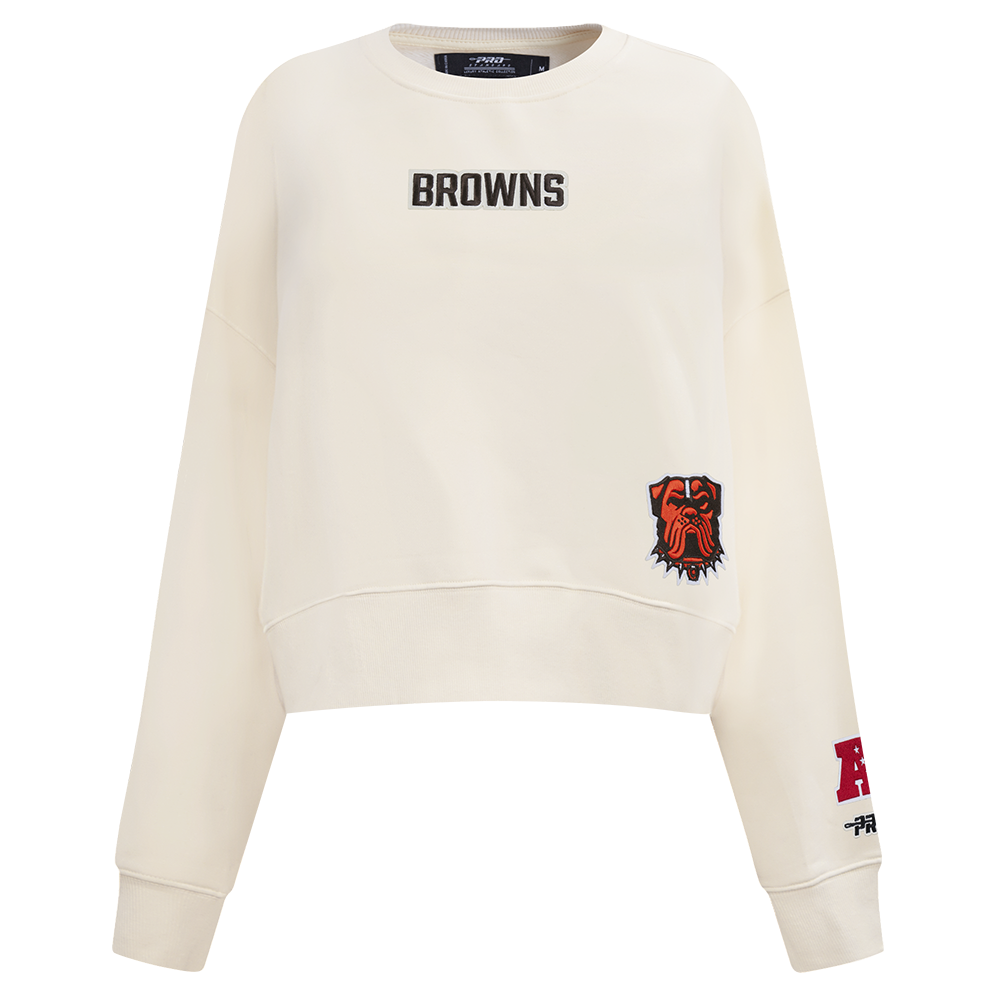 SUDADERA DE CUELLO REDONDO NFL CLEVELAND BROWNS WINGSPAN PARA MUJER