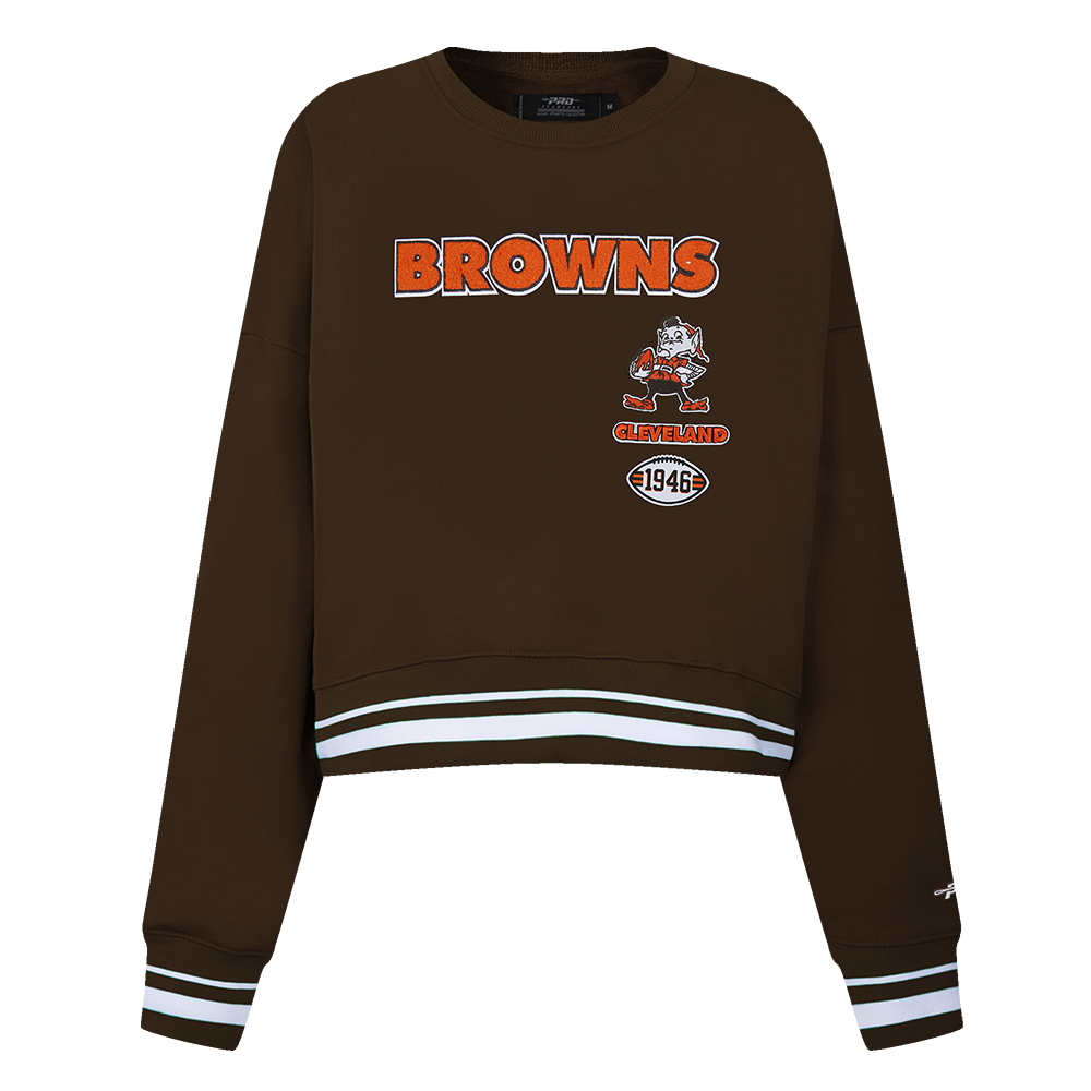 SUDADERA DE CUELLO REDONDO NFL CLEVELAND BROWNS RETRO CLASSICS PARA MUJER