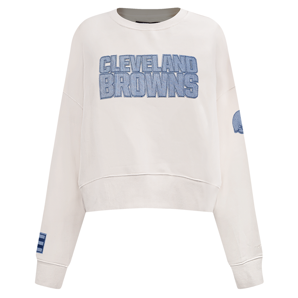 SUDADERA DE CUELLO REDONDO NFL CLEVELAND BROWNS VARSITY BLUES PARA MUJER