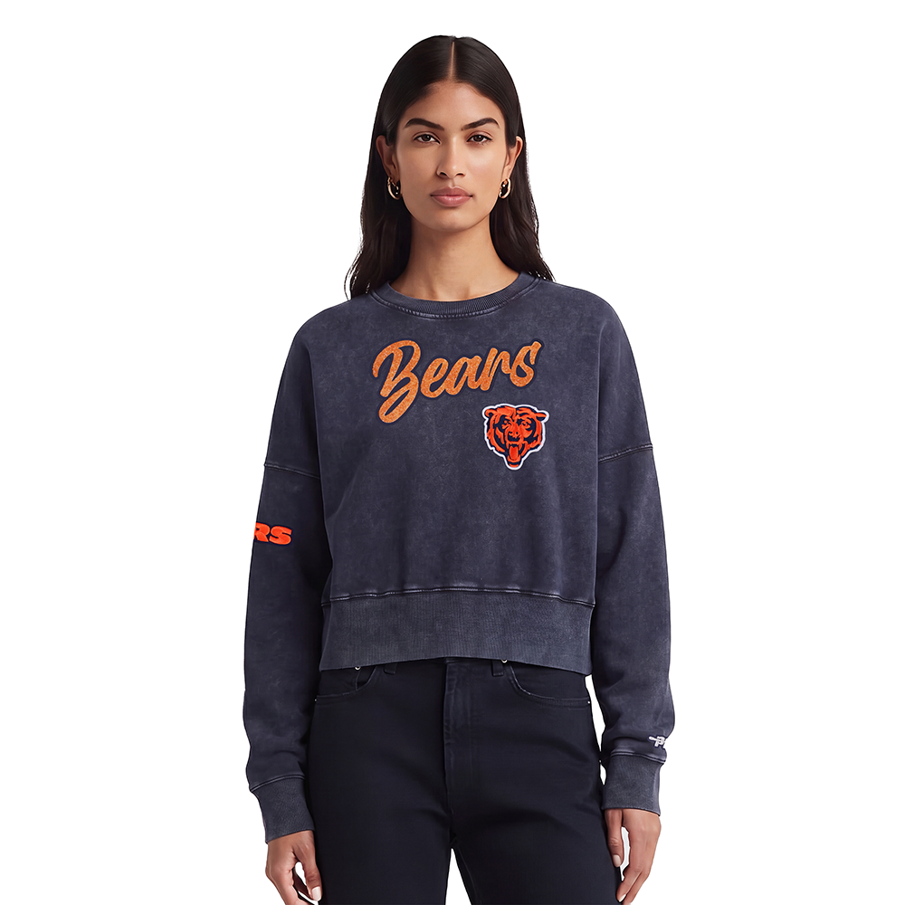 SUDADERA DE CUELLO REDONDO NFL CHICAGO BEARS TEAM CRYSTALLINE PARA MUJER