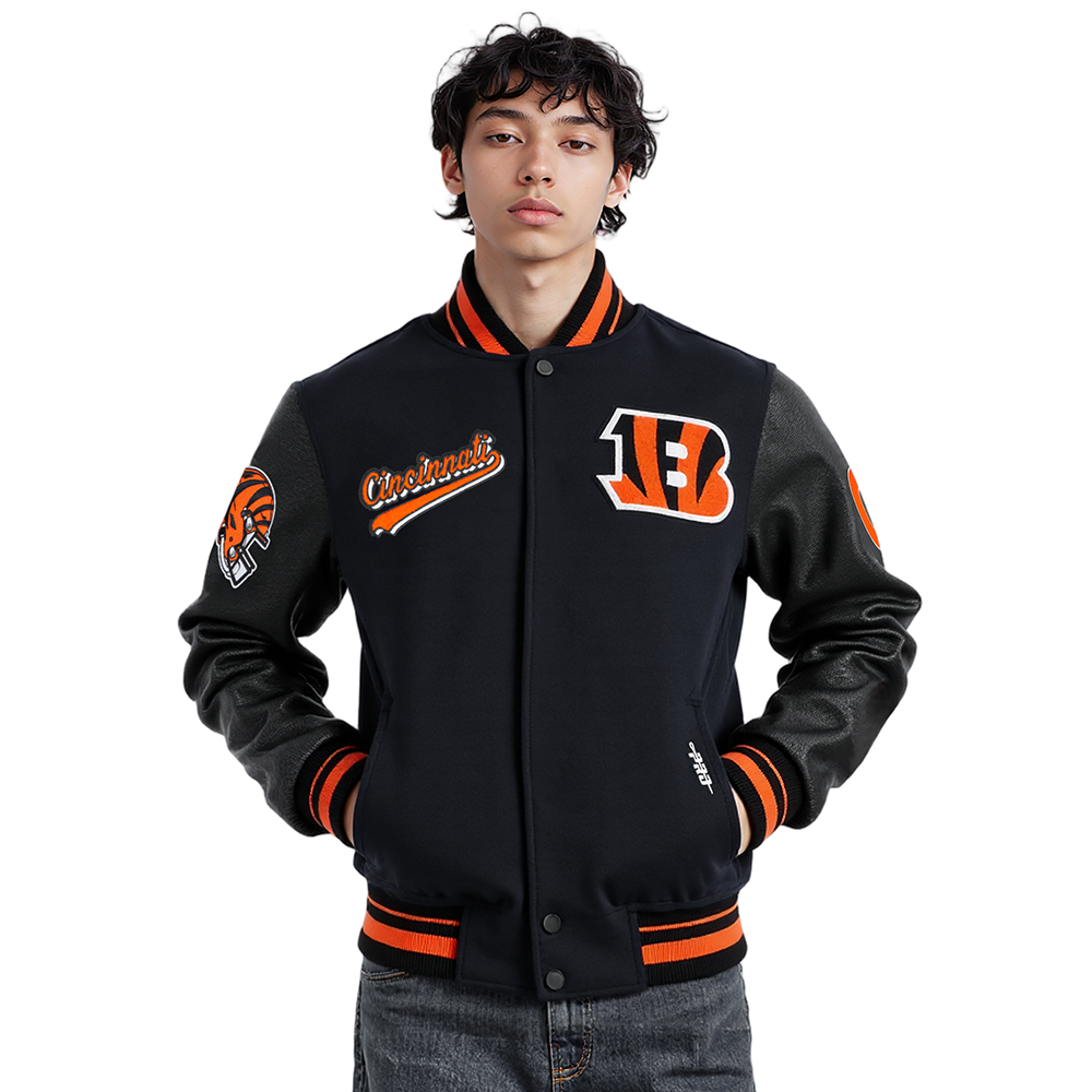 CHAMARRA UNIVERSITARIA NFL CINCINNATI BENGALS SCRIPT TAIL