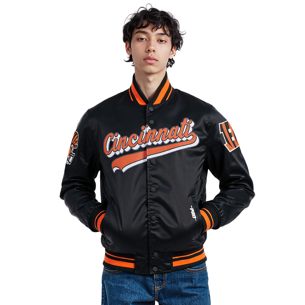 CHAMARRA DE SATÍN NFL CINCINNATI BENGALS SCRIPT TAIL