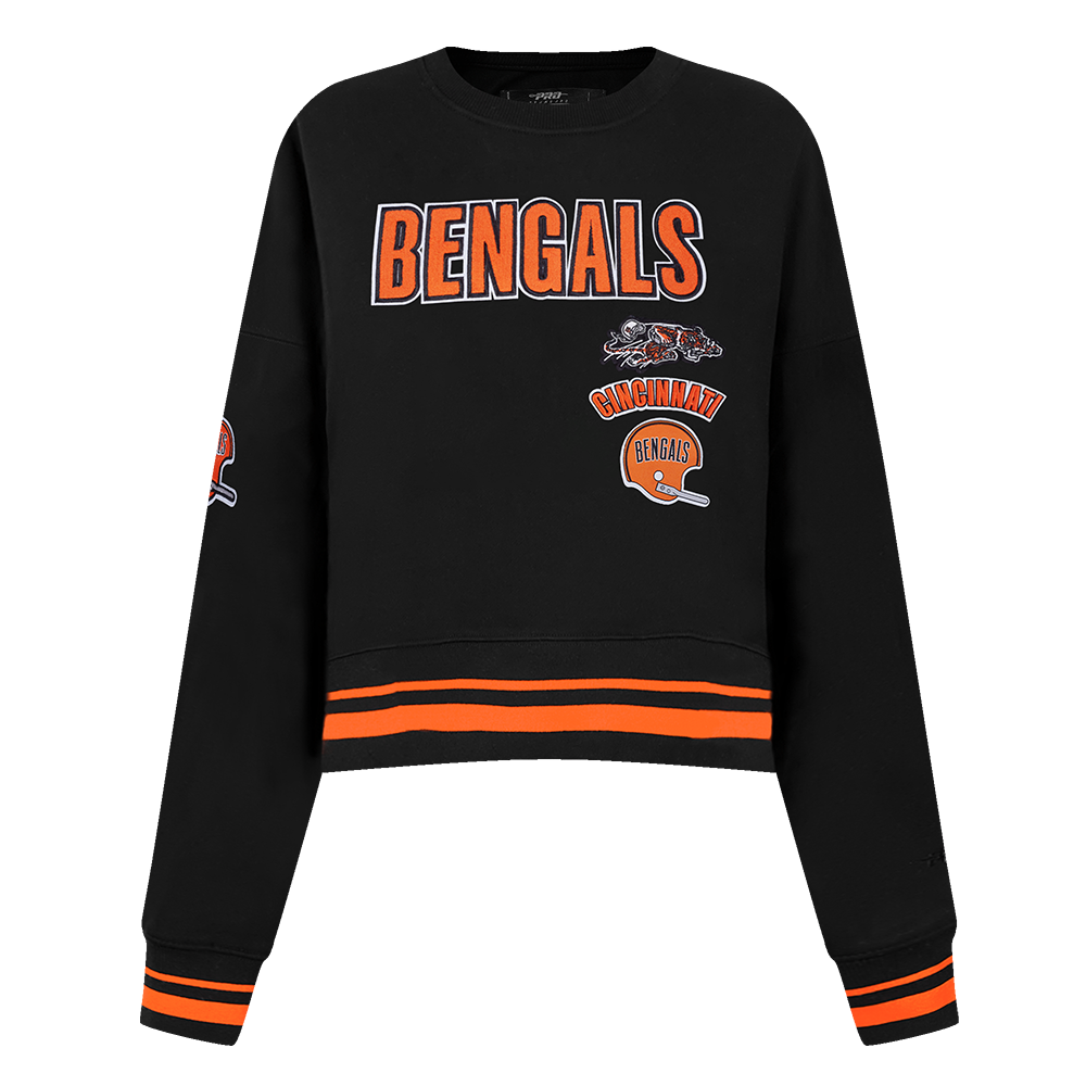 SUDADERA DE CUELLO REDONDO NFL CINCINNATI BENGALS RETRO CLASSICS PARA MUJER
