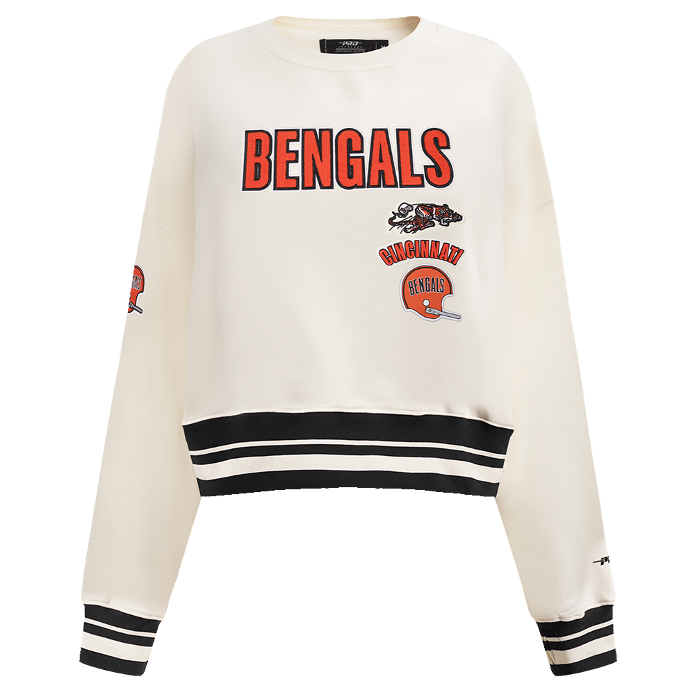 SUDADERA DE CUELLO REDONDO NFL CINCINNATI BENGALS RETRO CLASSICS PARA MUJER