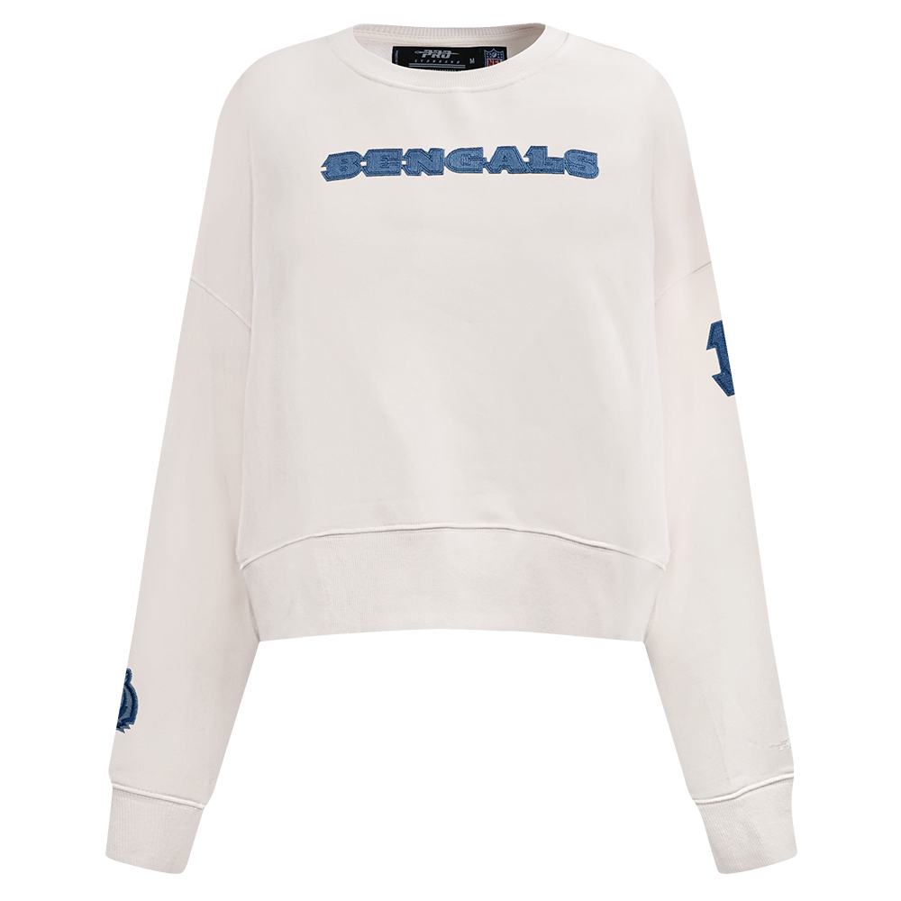 SUDADERA DE CUELLO REDONDO NFL CINCINNATI BENGALS VARSITY BLUES PARA MUJER