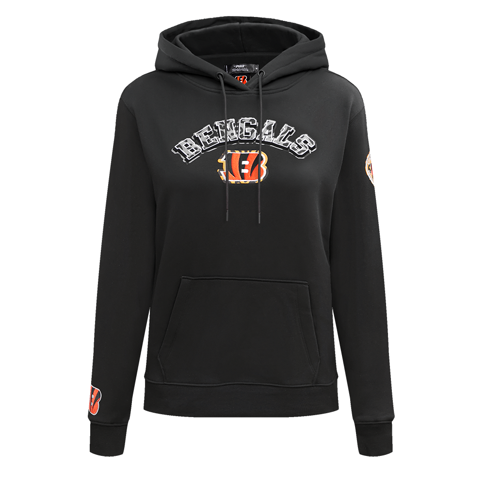 SUDADERA CON GORRO NFL CINCINNATI BENGALS ANIMAL PRINT PARA MUJER