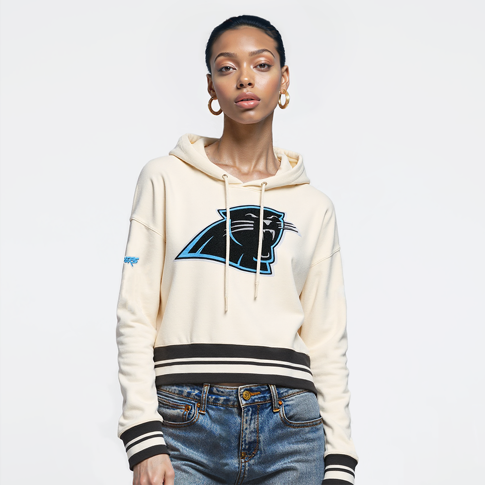 SUDADERA CON GORRO NFL CAROLINA PANTHERS RETRO CLASSICS PARA MUJER