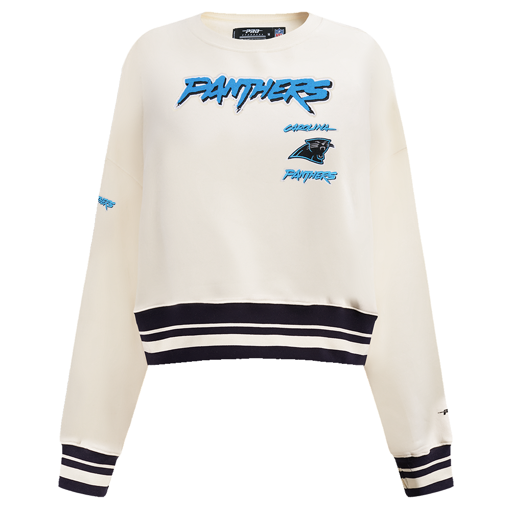 SUDADERA DE CUELLO REDONDO NFL CAROLINA PANTHERS RETRO CLASSICS PARA MUJER