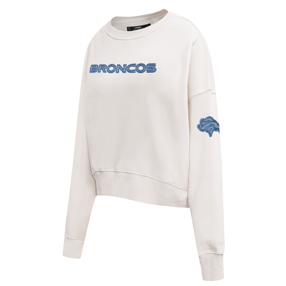 SUDADERA DE CUELLO REDONDO NFL DENVER BRONCOS VARSITY BLUES PARA MUJER