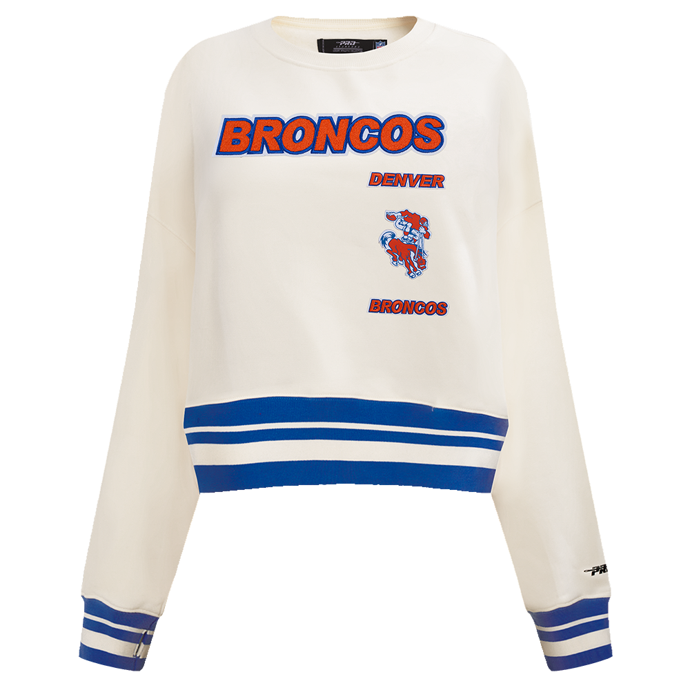 SUDADERA DE CUELLO REDONDO NFL DENVER BRONCOS RETRO CLASSICS PARA MUJER