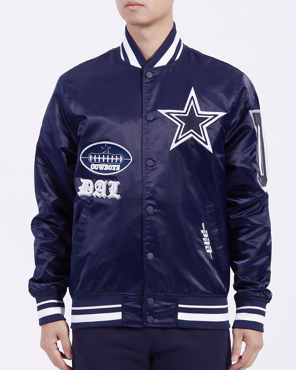 CHAMARRA DE SATÍN NFL DALLAS COWBOYS OLD ENGLISH